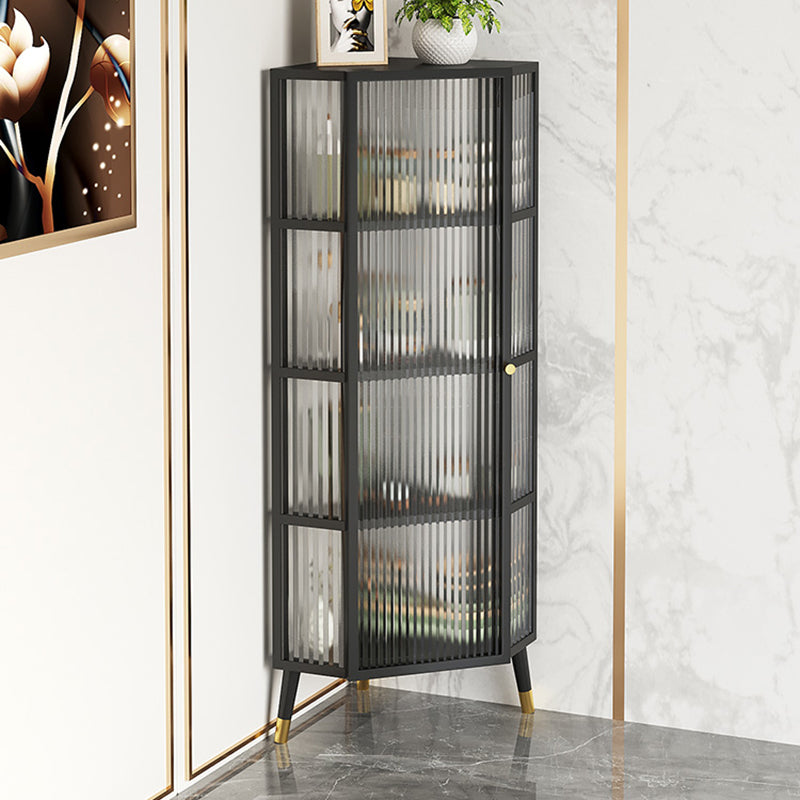 Metal Industrial Curio Cabinet Glass Doors Display Cabinet for Living Room, 16"L X 16"W Clearhalo 'Display & China Cabinets' 'display_china_cabinets' 'furn' 'furn_display_china_cabinets' 'Furniture' 'Kitchen & Dining Furniture' 5982309