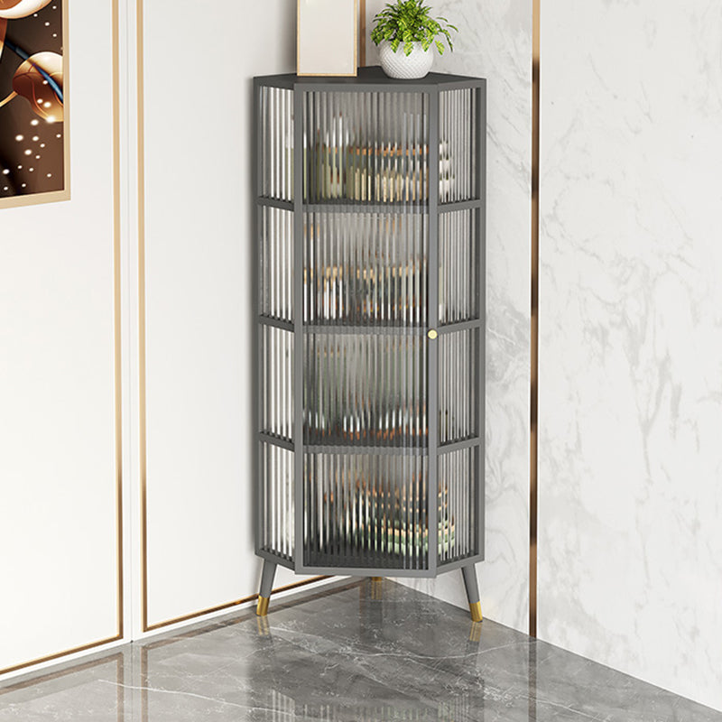 Metal Industrial Curio Cabinet Glass Doors Display Cabinet for Living Room, 16"L X 16"W Clearhalo 'Display & China Cabinets' 'display_china_cabinets' 'furn' 'furn_display_china_cabinets' 'Furniture' 'Kitchen & Dining Furniture' 5982311