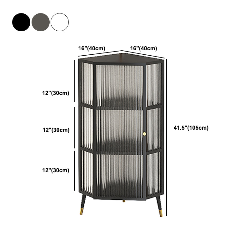 Metal Industrial Curio Cabinet Glass Doors Display Cabinet for Living Room, 16"L X 16"W Clearhalo 'Display & China Cabinets' 'display_china_cabinets' 'furn' 'furn_display_china_cabinets' 'Furniture' 'Kitchen & Dining Furniture' 5982314