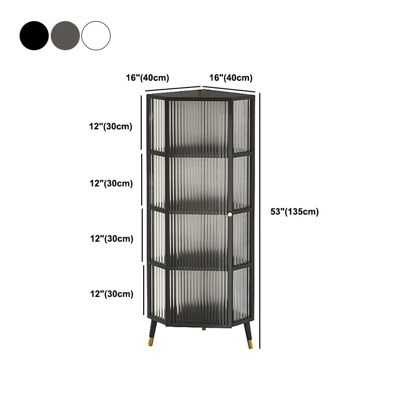 Metal Industrial Curio Cabinet Glass Doors Display Cabinet for Living Room, 16"L X 16"W Clearhalo 'Display & China Cabinets' 'display_china_cabinets' 'furn' 'furn_display_china_cabinets' 'Furniture' 'Kitchen & Dining Furniture' 5982315