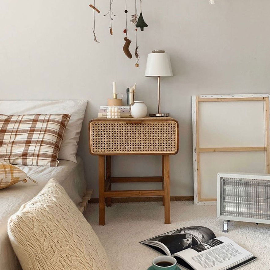 Table de nuit de nuit contemporaine avec armoires .23.6 "