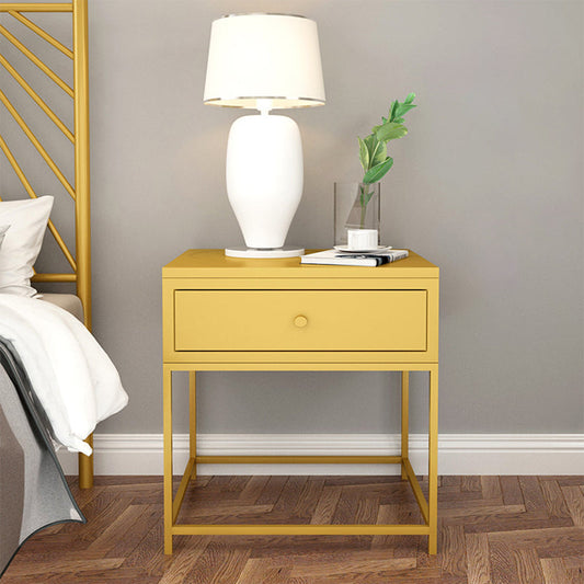 1ドロワーのメタルナイトスタンドモダンベッドサイドキャビネット、21.7 "高さ