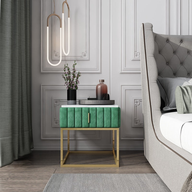 Armoire de chevet en métal et en ardoise Table de chevet minimaliste moderne avec tiroir