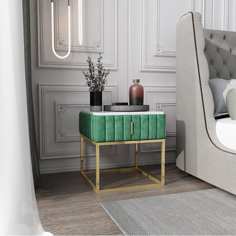 Armoire de chevet en métal et en ardoise Table de chevet minimaliste moderne avec tiroir