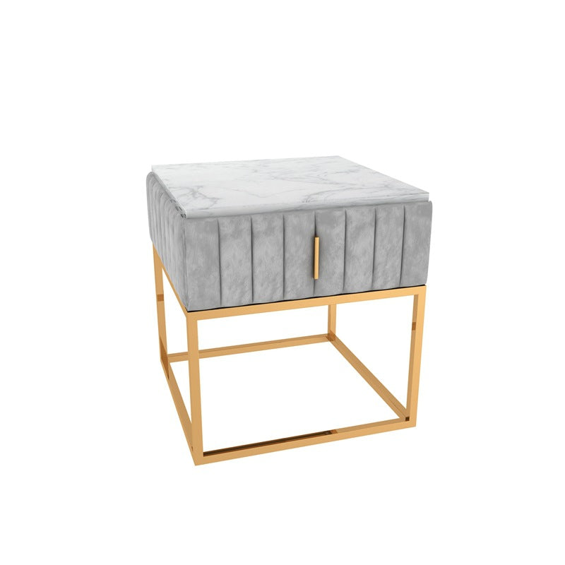 Armoire de chevet en métal et en ardoise Table de chevet minimaliste moderne avec tiroir