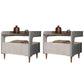 Wooden Bed Nightstand Modern Minimalist Open Bedside Table with Legs