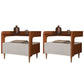 Wooden Bed Nightstand Modern Minimalist Open Bedside Table with Legs