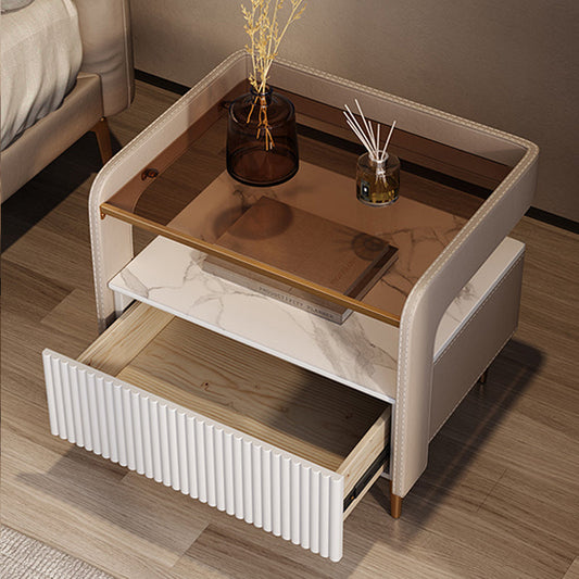 Cama de madera mesita de noche Modemalista Mesa de noche abierta moderna con piernas
