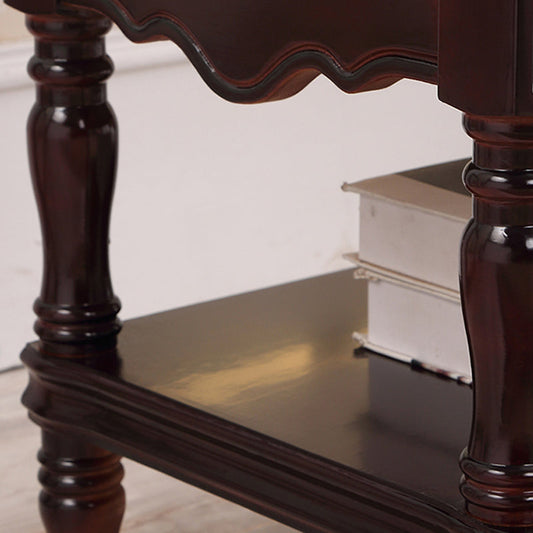 Cajón tradicional de la mesa nocturna de la mesa nocturna de la mesa de goma con piernas