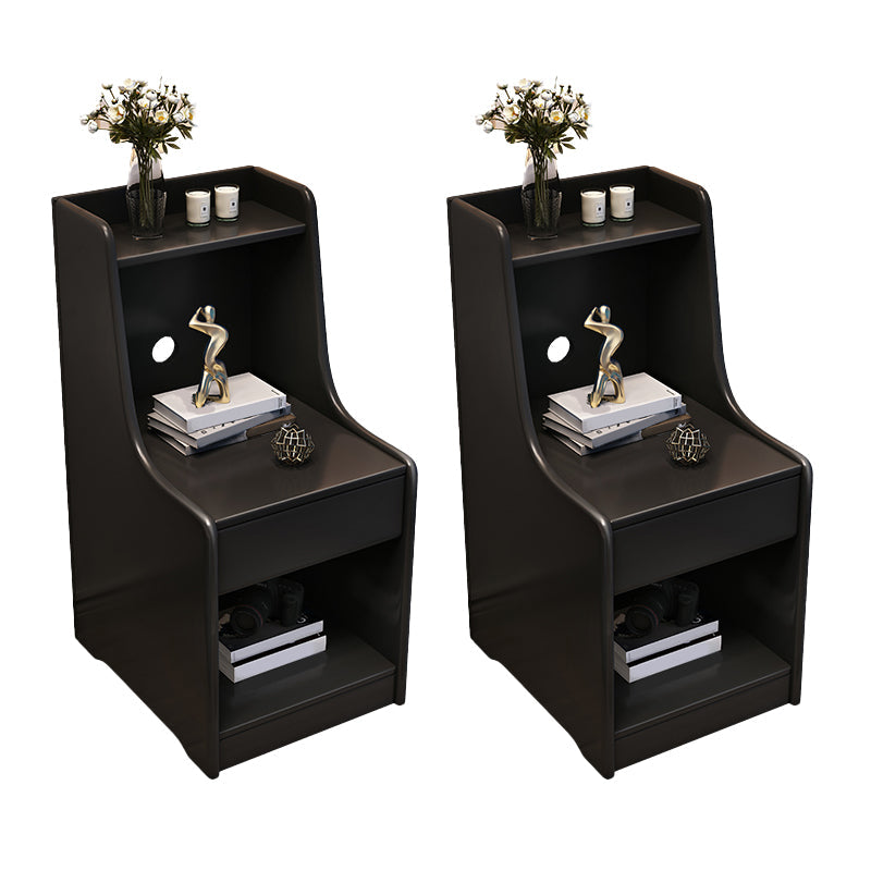 Gabinete de cama de madera sólida Cama de almacenamiento abierta con cajón con cajón