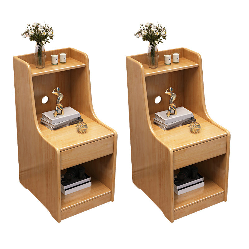 Gabinete de cama de madera sólida Cama de almacenamiento abierta con cajón con cajón