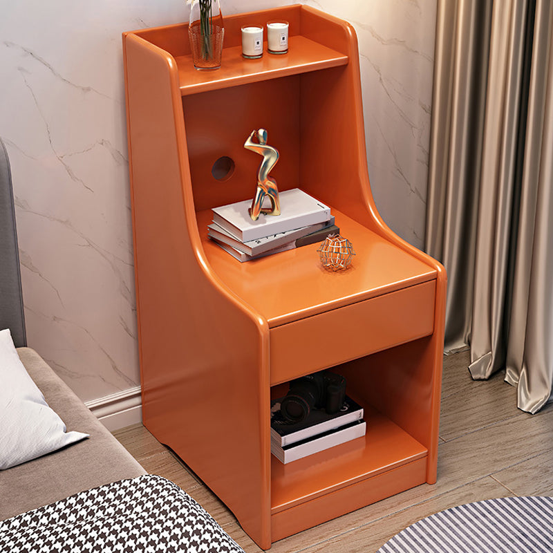 Gabinete de cama de madera sólida Cama de almacenamiento abierta con cajón con cajón