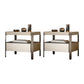 Modern Open Storage Bedside Cabinet Pine and Glass Night Table for Bedroom