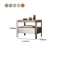 Modern Open Storage Bedside Cabinet Pine and Glass Night Table for Bedroom