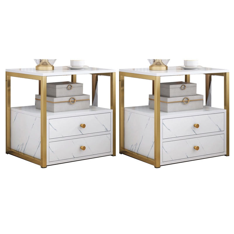 Mobile in legno e metallo mobile moderno comodino minimalista con cassetti