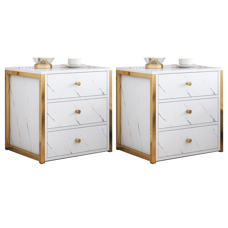 Mobile in legno e metallo mobile moderno comodino minimalista con cassetti