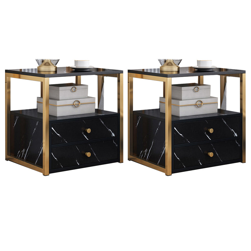 Mobile in legno e metallo mobile moderno comodino minimalista con cassetti