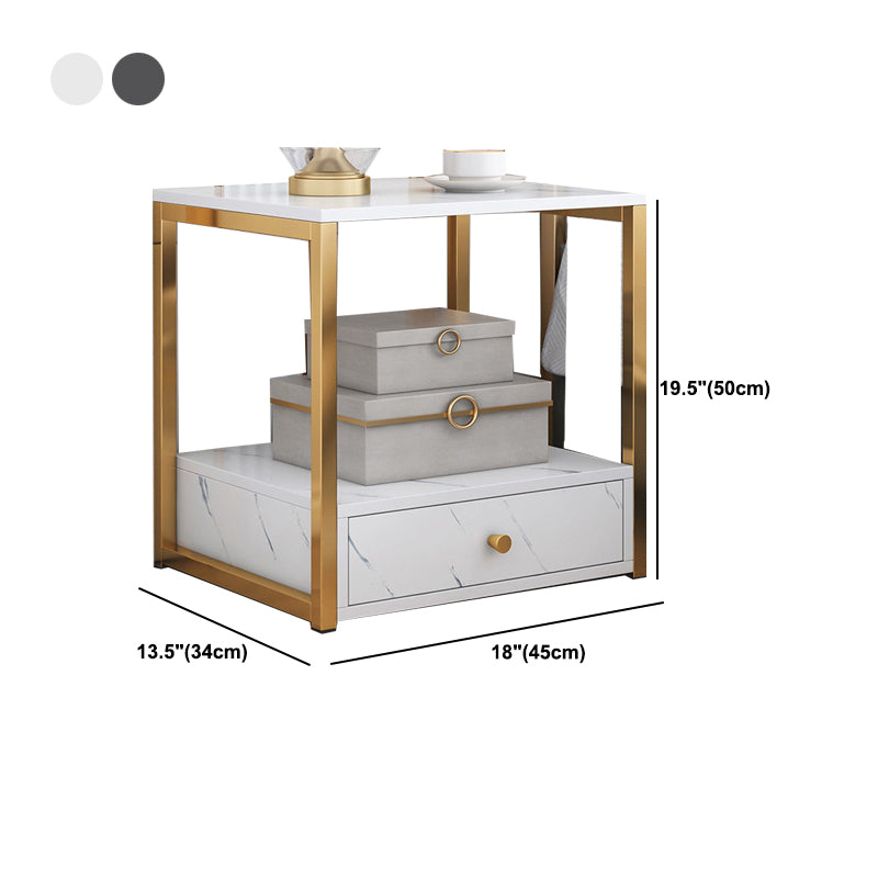 Mobile in legno e metallo mobile moderno comodino minimalista con cassetti