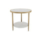 Nightand de table à accent en marbre faux contemporain 22,8 "Table table de nuit de lit avec 2 étagères