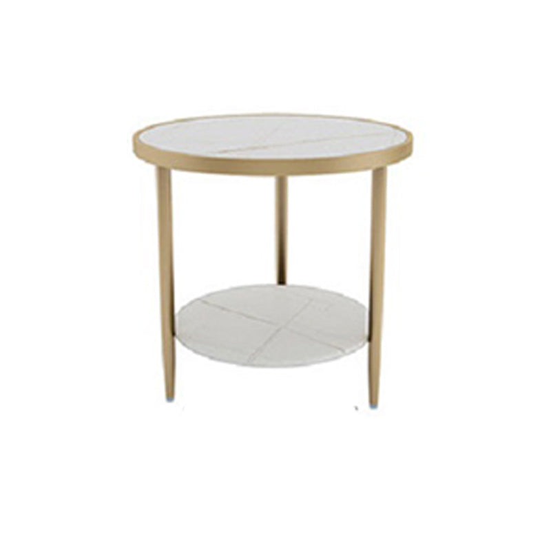 Nightand de table à accent en marbre faux contemporain 22,8 "Table table de nuit de lit avec 2 étagères