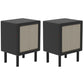 Solid Wood Bed Nightstand Cabinets Included Bedside Cabinet for Bedroom Black Square 2 Piece Set Clearhalo 'Bedroom Furniture' 'furn' 'furn_night_stand' 'Furniture' 'night_stand' 'Nightstands' 5982600