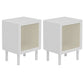 Solid Wood Bed Nightstand Cabinets Included Bedside Cabinet for Bedroom Off-White Square 2 Piece Set Clearhalo 'Bedroom Furniture' 'furn' 'furn_night_stand' 'Furniture' 'night_stand' 'Nightstands' 5982602