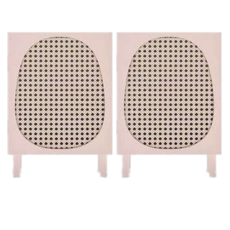 Solid Wood Bed Nightstand Cabinets Included Bedside Cabinet for Bedroom Pink Round 2 Piece Set Clearhalo 'Bedroom Furniture' 'furn' 'furn_night_stand' 'Furniture' 'night_stand' 'Nightstands' 5982603