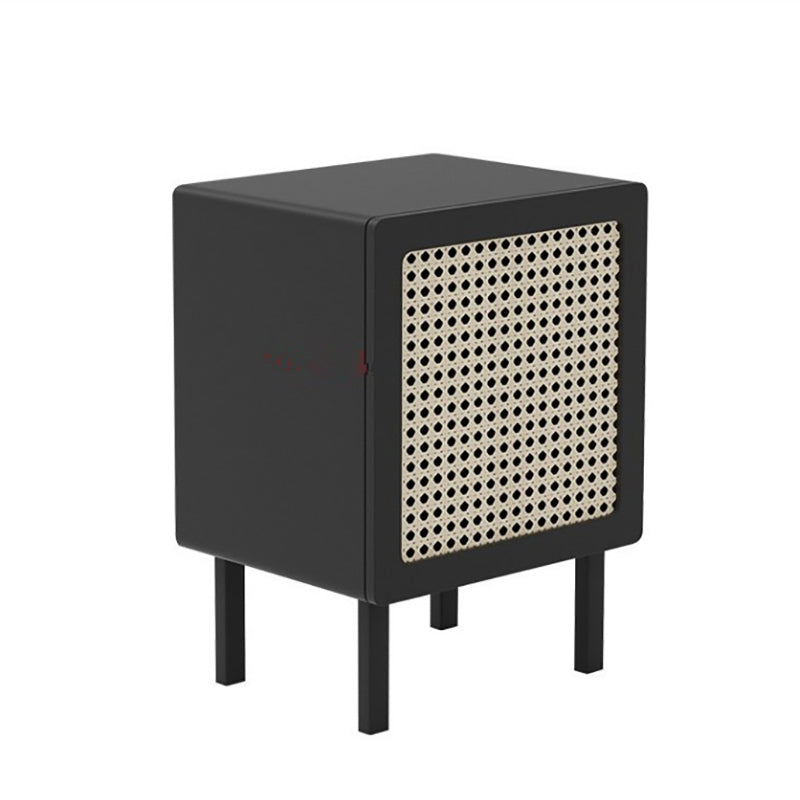 Solid Wood Bed Nightstand Cabinets Included Bedside Cabinet for Bedroom Black Square 1 Piece Clearhalo 'Bedroom Furniture' 'furn' 'furn_night_stand' 'Furniture' 'night_stand' 'Nightstands' 5982607