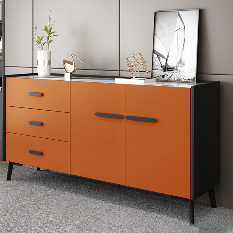 Contemporary Stone Chest Bedroom Horizontal Storage Chest with Drawers 71"L x 16"W x 33"H Orange Clearhalo 'Bedroom Furniture' 'Dressers & Chests' 'dressers_chests' 'furn' 'furn_dressers_chests' 'Furniture' 5982671