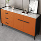 Contemporary Stone Chest Bedroom Horizontal Storage Chest with Drawers 59"L x 16"W x 33"H Orange Clearhalo 'Bedroom Furniture' 'Dressers & Chests' 'dressers_chests' 'furn' 'furn_dressers_chests' 'Furniture' 5982672