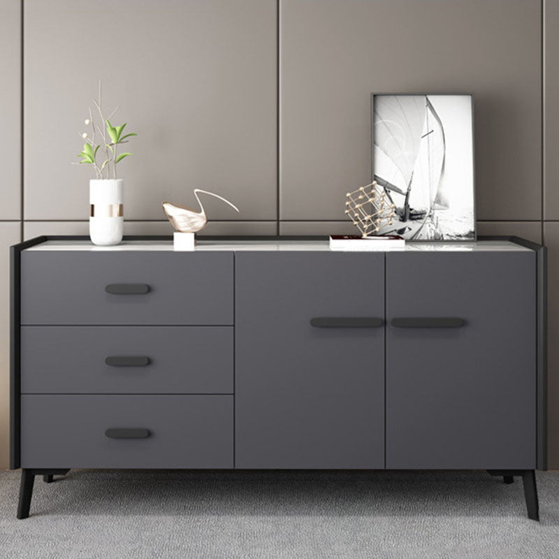 Contemporary Stone Chest Bedroom Horizontal Storage Chest with Drawers 59"L x 16"W x 33"H Grey Clearhalo 'Bedroom Furniture' 'Dressers & Chests' 'dressers_chests' 'furn' 'furn_dressers_chests' 'Furniture' 5982675