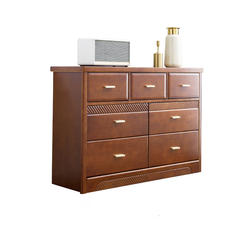 Traditionele rubberen houten borst slaapkamer horizontale opbergkast met laden