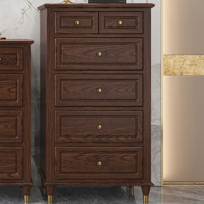 Coffre de rangement en bois massif traditionnel américain, 16,11 "W