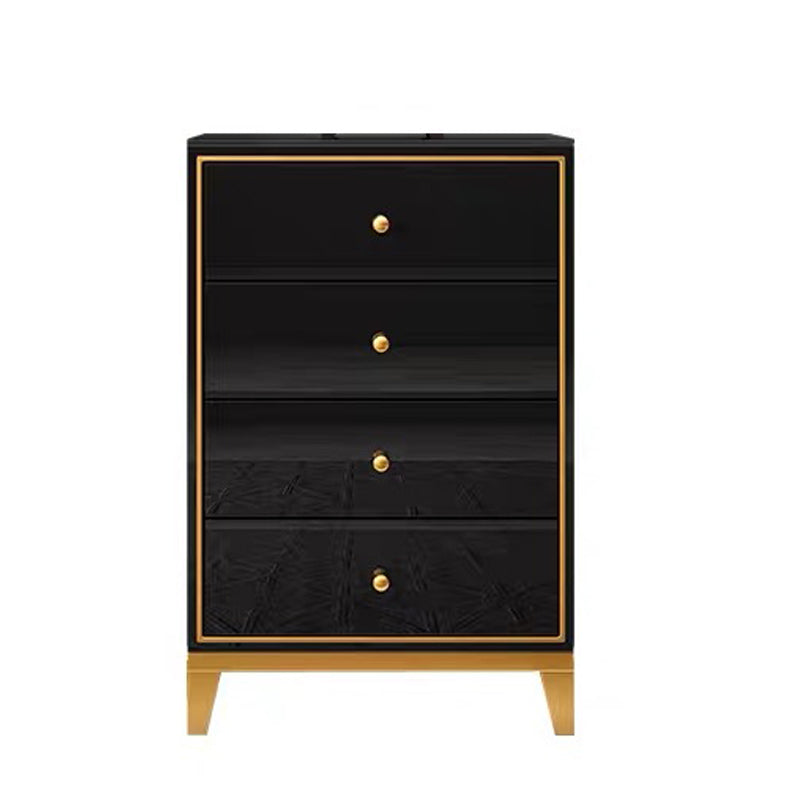 Glam Wooden Bedroom Storage Chest Vertical Chest with Drawers Black 4 Clearhalo 'Bedroom Furniture' 'Dressers & Chests' 'dressers_chests' 'furn' 'furn_dressers_chests' 'Furniture' 5982757