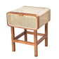 1-türiger Nachttisch aus Rattan, moderner Nachttisch mit Beinen, 59,9 cm hoch