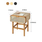 1-türiger Nachttisch aus Rattan, moderner Nachttisch mit Beinen, 59,9 cm hoch