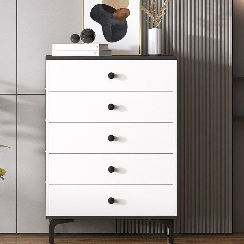 Modern White Storage Chest Dresser Wood Combo Dresser with Drawers and Doors 24"L x 13"W x 35"H 5 Clearhalo 'Bedroom Furniture' 'Dressers & Chests' 'dressers_chests' 'furn' 'furn_dressers_chests' 'Furniture' 5982784