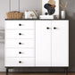 Modern White Storage Chest Dresser Wood Combo Dresser with Drawers and Doors 39"L x 13"W x 35"H 5 Clearhalo 'Bedroom Furniture' 'Dressers & Chests' 'dressers_chests' 'furn' 'furn_dressers_chests' 'Furniture' 5982790