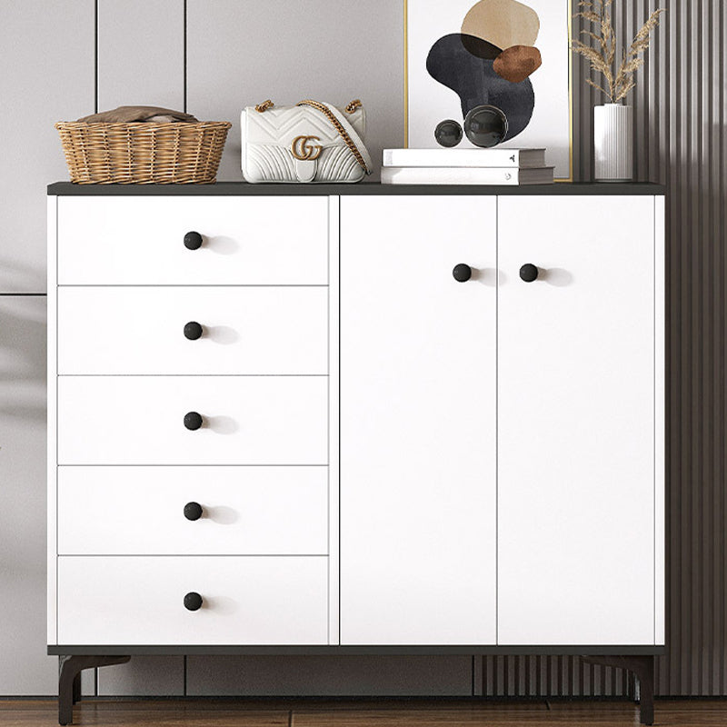 Modern White Storage Chest Dresser Wood Combo Dresser with Drawers and Doors 39"L x 13"W x 35"H 5 Clearhalo 'Bedroom Furniture' 'Dressers & Chests' 'dressers_chests' 'furn' 'furn_dressers_chests' 'Furniture' 5982790