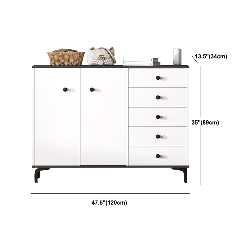 Modern White Storage Chest Dresser Wood Combo Dresser with Drawers and Doors Clearhalo 'Bedroom Furniture' 'Dressers & Chests' 'dressers_chests' 'furn' 'furn_dressers_chests' 'Furniture' 5982792