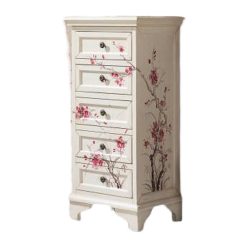 Traditionele verticale slaapkamer borst stevige dennenborst met laden