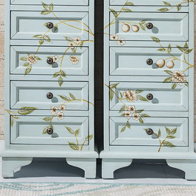 Traditionele verticale slaapkamer borst stevige dennenborst met laden