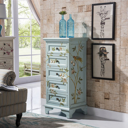 Traditionele verticale slaapkamer borst stevige dennenborst met laden