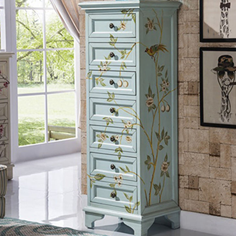 Traditionele verticale slaapkamer borst stevige dennenborst met laden