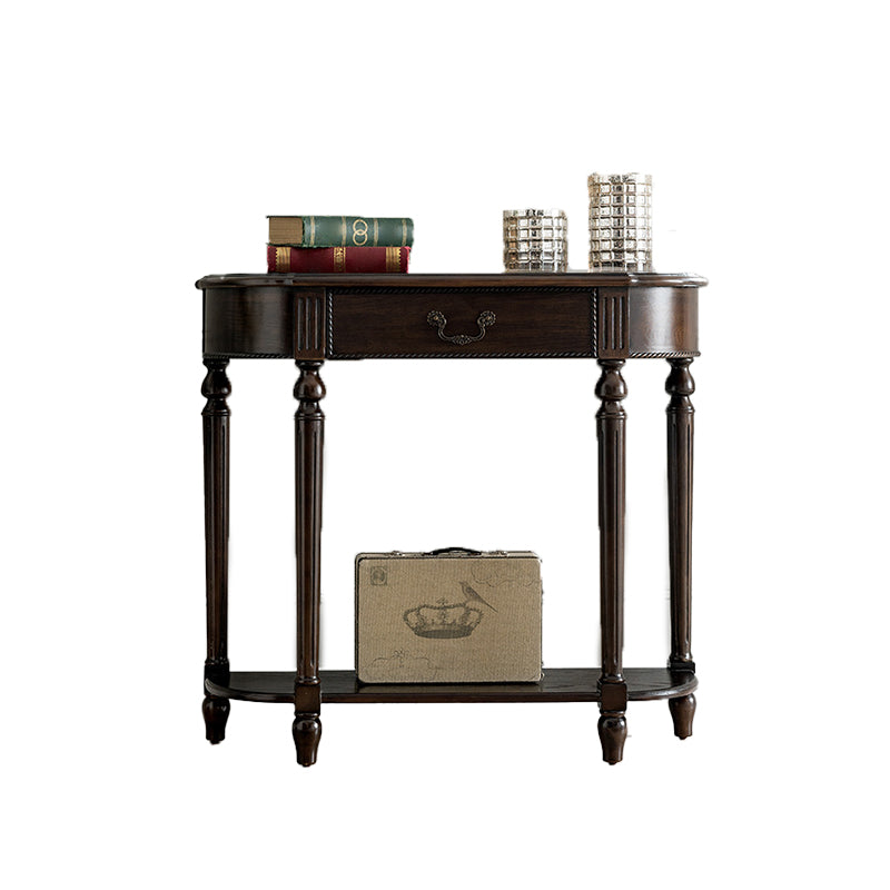 Console moderna della metà del secolo Tabella 11,8 "W Console di stoccaggio in legno massiccio