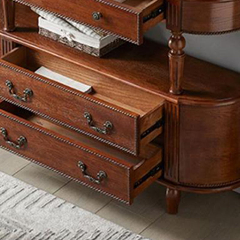 Console moderna della metà del secolo Tabella 11,8 "W Console di stoccaggio in legno massiccio