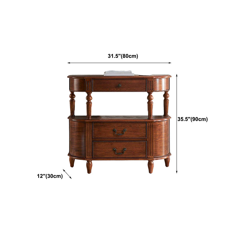 Console moderna della metà del secolo Tabella 11,8 "W Console di stoccaggio in legno massiccio