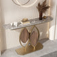 Glam Iron Console Sofa Tafel Half Moon Stone Console Accent Table voor Hall
