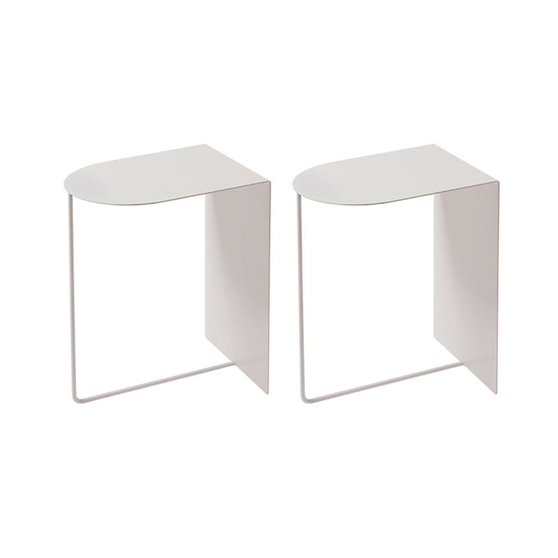 Industrial Metal Nightstand Lower Shelf Bedside Cabinet for Bedroom White 2 Piece Set Clearhalo 'Bedroom Furniture' 'furn' 'furn_night_stand' 'Furniture' 'night_stand' 'Nightstands' 5983025