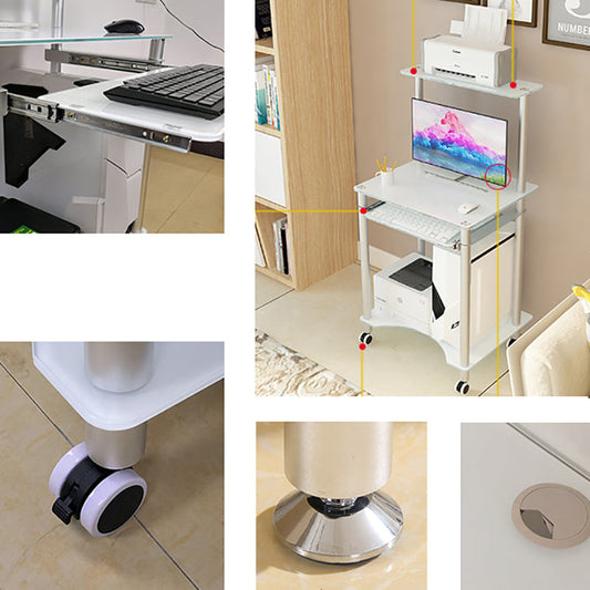 Escritorio de oficina rectangular de dormitorio escritorio de computadora de vidrio contemporáneo